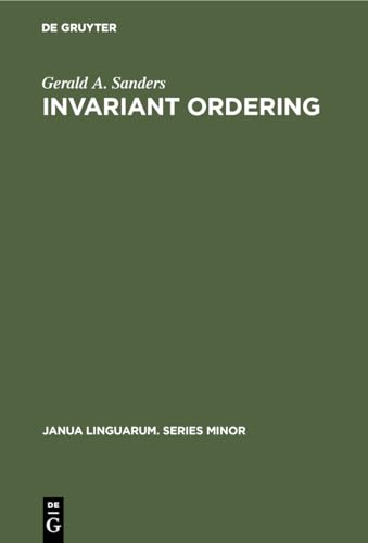 Stock image for Invariant Ordering for sale by Better World Books: West