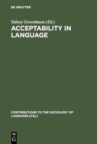 9789027976239: Acceptability in Language: 17