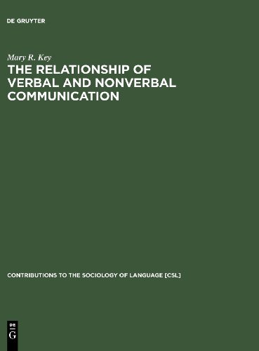 Beispielbild fr Relationship of Verbal and Non-Verbal Communication (Contributions to the Sociology of Language [Csl]) zum Verkauf von Wonder Book