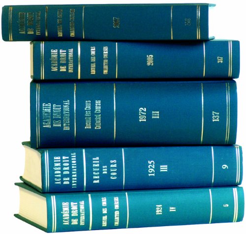 Recueil des cours, Collected Courses, Tome/Volume 1 (1923) - ACADÉMIE DE DROIT INTERNATIONAL DE LA HAYE / HAGUE ACADEMY OF INTERNATIONAL LAW, BARON SERGE A. KORFF, LORD WALTER G. F. PHILLIMORE, C. H. TRIEPEL, BARON ALBERIC ROLIN, L. STRISOWER, SIR JOHN FISCHER WILLIAMS, A. N. MANDELSTAM, A. WEISS, F. DE LA BARRA