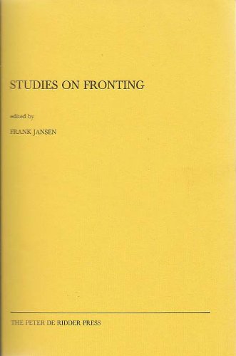 Stock image for Studies on Fronting for sale by Zubal-Books, Since 1961