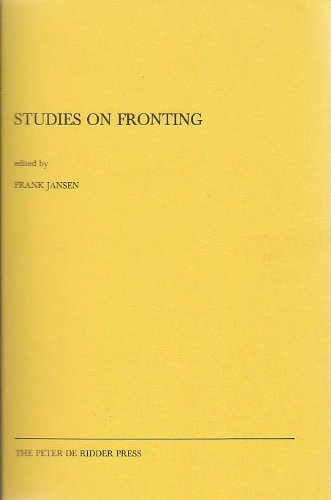9789031601639: Studies on Fronting