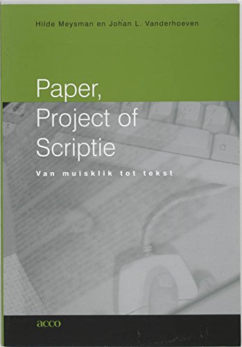 Stock image for Paper, project of scriptie: van muisklik tot tekst for sale by medimops