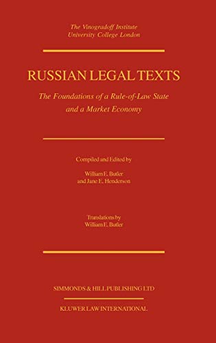 9789041106254: Russian Legal Texts:The Foundations of a Rule-of-Law State and a Market Economy