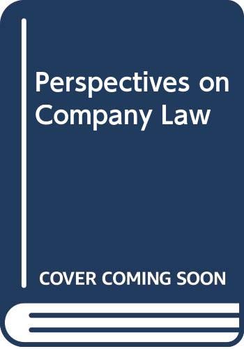 Perspectives on Company Law (9789041108524) by Bartolo; Fiona Macmillan; Fiona Patfield