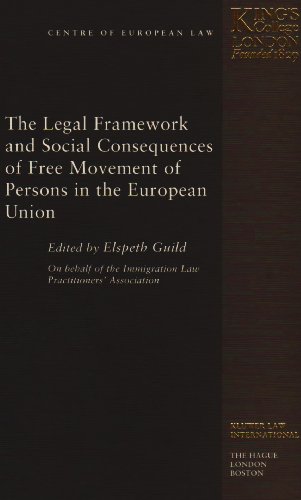 Beispielbild fr The legal framework and social consequences of free movement of persons in the European Union. zum Verkauf von Kloof Booksellers & Scientia Verlag