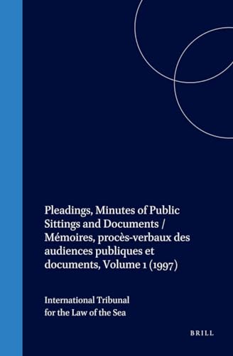 Beispielbild fr Pleadings, Minutes of Public Sittings and Documents 1997 = Mmoires, procs-verbaux des audiences publiques et documents 1997, Volume 1. zum Verkauf von Kloof Booksellers & Scientia Verlag