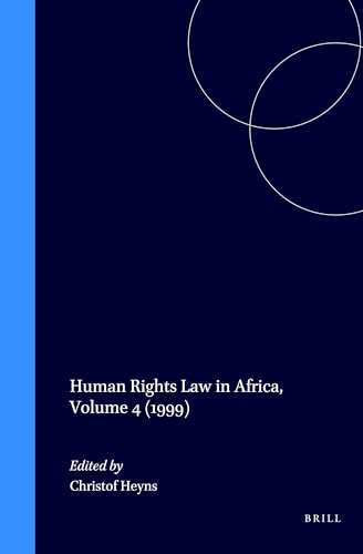 Beispielbild fr Human Rights Law in Africa 1999 zum Verkauf von Revaluation Books