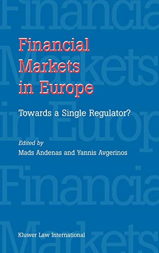 Stock image for Financial Markets in Europe: Towards a Single Regulator: Towards a Single Regulator for sale by Buchpark