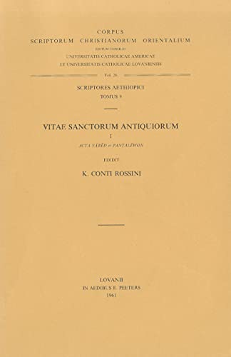Beispielbild fr Vitae Sanctorum Indigenarum, I. ACTA S. Eustathii. Aeth. 15. = Aeth. II, 21: (Aeth. II, 21), V. (Corpus Scriptorum Christianorum Orientalium) zum Verkauf von Reuseabook