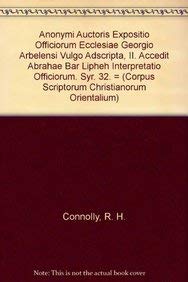 9789042901117: ANONYMI AUCTORIS EXPOSITIO OFFICIORUM ECCLESIAE GEORGIO ARBELENSI VULG: (syr. II, 92), V. (Corpus Scriptorum Christianorum orientalium)