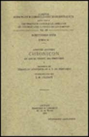 9789042901438: ANONYMI AUCTORIS CHRONICON AD A.C. 1234 PERTINENS, I. PRAEMISSUM EST C (Corpus Scriptorum Christianorum orientalium)