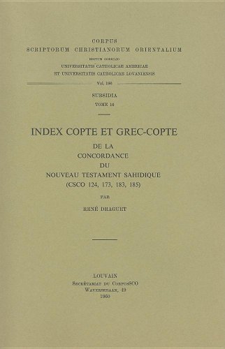 9789042902305: INDEX COPTE ET GREC-COPTE DE LA CONCORDANCE DU NOUVEAU TESTAMENT SAHID: 196 (Corpus Scriptorum Christianorum orientalium)