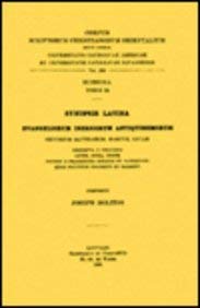 9789042902961: SYNOPSIS LATINA EVANGELIORUM IBERICORUM ANTIQUISSIMORUM SECUNDUM MATTH (Corpus Scriptorum Christianorum orientalium)