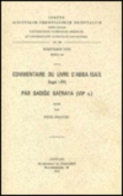 9789042903678: Commentaire Du Livre D'abba Isaie Par Dadiso Qatraya (VIIe Siecle). (Corpus Scriptorum Christianorum orientalium)