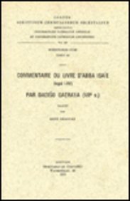 9789042903685: Commentaire Du Livre D'abba Isaie Par Dadiso Qatraya Viie Siecle. Syr. 145.