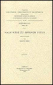 Imagen de archivo de Nachtrage zu Ephraem Syrus. Syr. 159. (Corpus Scriptorum Christianorum Orientalium) [Soft Cover ] a la venta por booksXpress