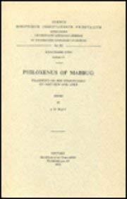 9789042904330: PHILOXENUS OF MABBUG. FRAGMENTS OF THE COMMENTARY ON MATTHEW AND LUKE. (Corpus Scriptorum Christianorum orientalium)