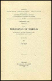 9789042904347: PHILOXENUS OF MABBUG. FRAGMENTS OF THE COMMENTARY ON MATTHEW AND LUKE. (Corpus Scriptorum Christianorum orientalium)
