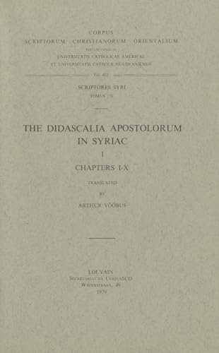 Beispielbild fr Didascalia Apostolorum in Syriac, I zum Verkauf von ISD LLC
