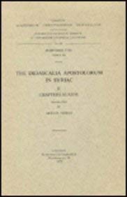 9789042904491: THE DIDASCALIA APOSTOLORUM IN SYRIAC, II.: V.: 180 (Corpus Scriptorum Christianorum orientalium)