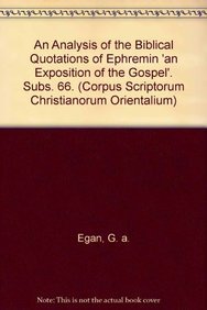 9789042904842: AN ANALYSIS OF THE BIBLICAL QUOTATIONS OF EPHREMIN AN EXPOSITION OF T (Corpus Scriptorum Christianorum orientalium)