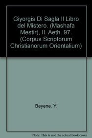 9789042905856: GIYORGIS DI SAGLA IL LIBRO DEL MISTERO. (MASHAFA MESTIR), II. (Corpus Scriptorum Christianorum orientalium)