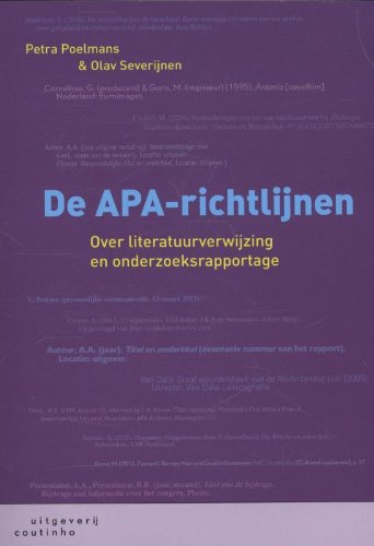 Beispielbild fr De APA-richtlijnen: over literatuurverwijzing en onderzoeksrapportage zum Verkauf von AwesomeBooks