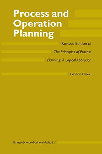 9789048164370: Process and Operation Planning: Revised Edition of The Principles of Process Planning: A Logical Approach