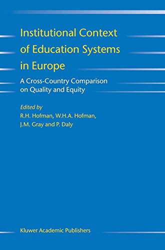 9789048167159: Institutional Context of Education Systems in Europe: A Cross-Country Comparison on Quality and Equity