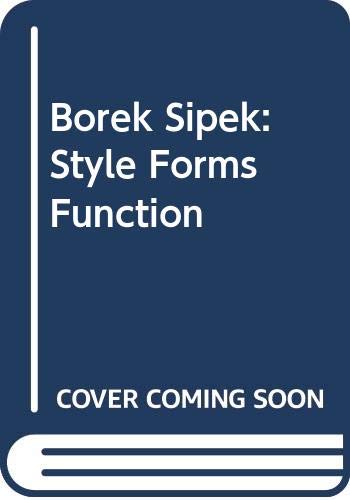 9789050060653: Borek Sipek: Style Forms Function