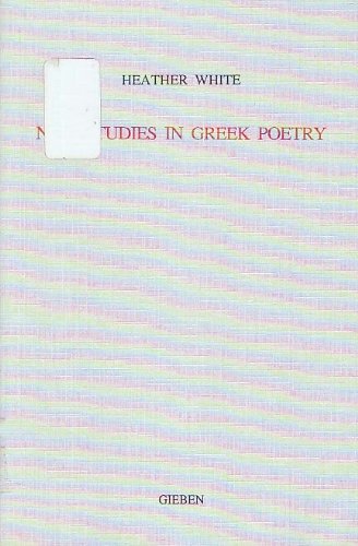 Beispielbild fr New Studies in Greek Poetry. zum Verkauf von Kloof Booksellers & Scientia Verlag