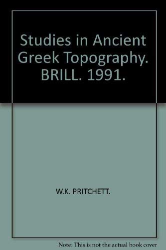 Beispielbild fr Studies in Ancient Greek Topography, Part VII zum Verkauf von Books From California