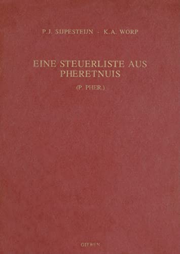 Beispielbild fr Eine Steuerliste aus Pheretnuis (P. Pher). zum Verkauf von Kloof Booksellers & Scientia Verlag