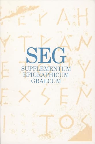 Beispielbild fr Supplementum Epigraphicum Graecum; Volume XLIV 1994 zum Verkauf von Munster & Company LLC, ABAA/ILAB