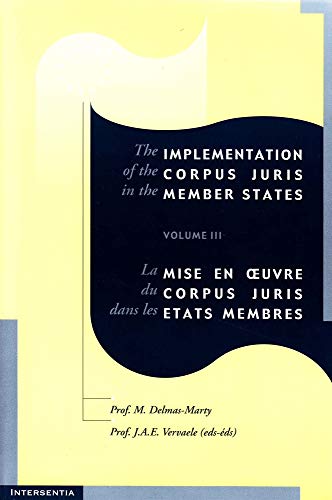 Stock image for Implementation of the Corpus Juris - Volume 3 for sale by medimops