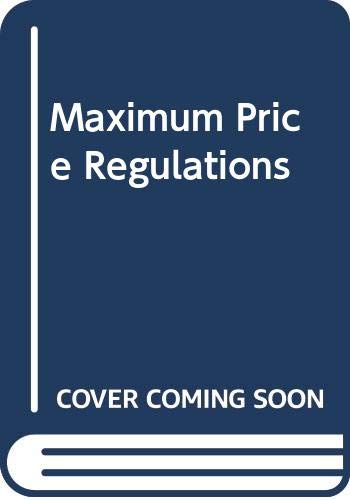 9789051702750: MAXIMUM PRICE REGULATIONS (ENG)