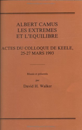 9789051835878: Albert camus : les extremes et l'equilibre (FAUX TITRE)