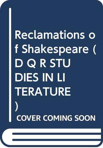 Beispielbild fr Reclamations of Shakespeare zum Verkauf von Louis Tinner Bookshop