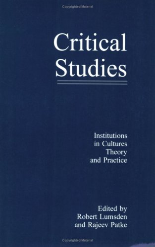 Stock image for Institution in Cultures: Theory and Practice (Critical Studies 5) for sale by HPB-Red
