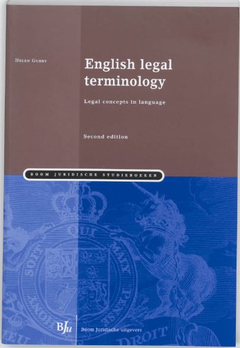 Stock image for English Legal Terminology: Legal Concepts in Language (Second Edition) (Boom Juridische Studieboeken) for sale by medimops