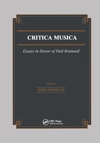 Beispielbild fr Critica Musica zum Verkauf von Blackwell's