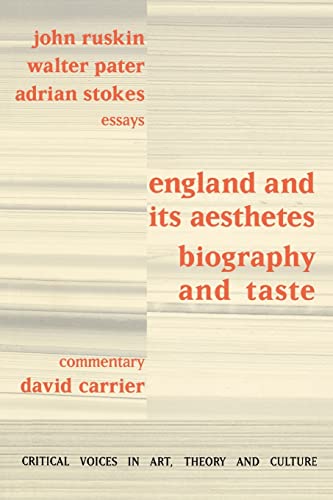 Stock image for England and its Aesthetes: Biography and Taste (Critical Voices in Art, Theory and Culture) for sale by ANARTIST
