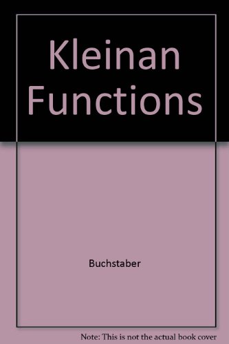 9789057023118: Kleinan Functions