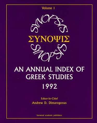 9789057025419: Synopsis, 1: An Annual Index of Greek Studies, 1992