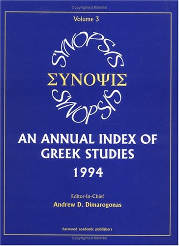9789057025778: Synopsis: An Annual Index of Greek Studies, 1994: 3
