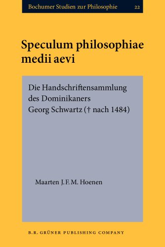 Imagen de archivo de Speculum Philosophiae Medii Aevi: Die Handschriftensammlung Des Dominike Aners Georg Schwartz a la venta por Revaluation Books