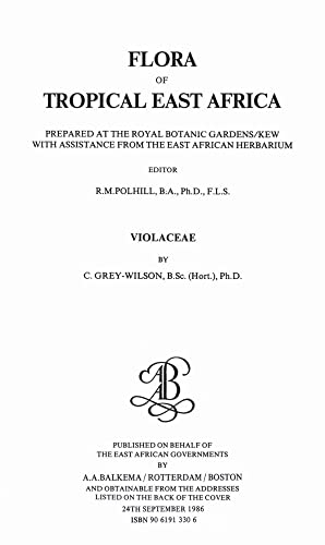 Flora of Tropical East Africa - Violaceae (1986) (9789061913306) by Grey-Wilson, C.