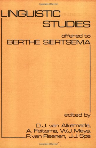 Stock image for Linguistic Studies Offered to Berthe Siertsema for sale by The Book House, Inc.  - St. Louis
