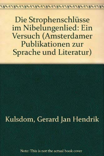 Beispielbild fr Die Strophenschlsse im Nibelungenlied. Ein Versuch. Diss. zum Verkauf von Antiquariat Kai Gro